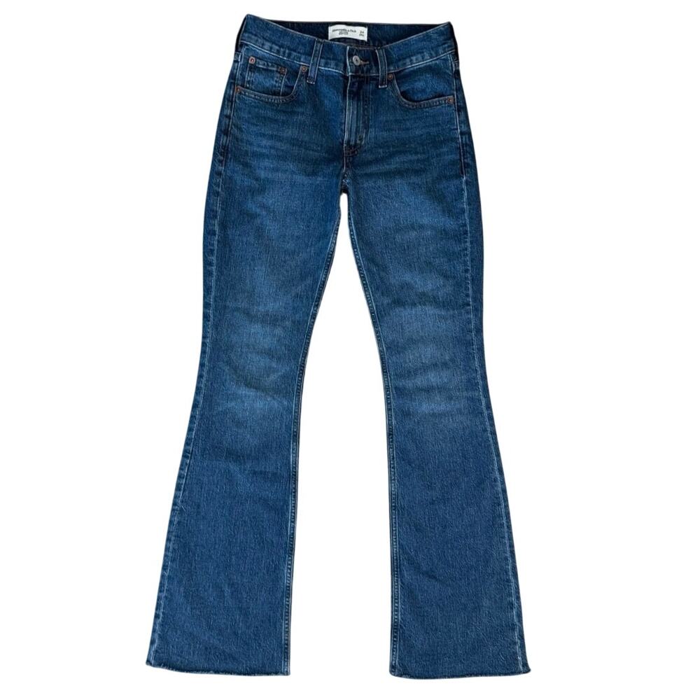 Abercrombie & Fitch Mid-Rise Bootcut Jeans Dark Wash Denim Pants Size 24